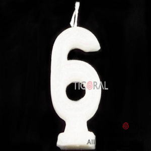 VELA HS2875-6 NUMERO 6 BLANCO C/GIBRE x 1