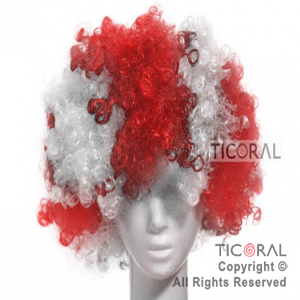 PELUCA HS4470-2 AFRO BLANCA Y ROJA 125GR x 1