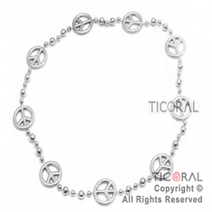 COLLAR HS5116-1 SIMBOLO PAZ PLATA x 1