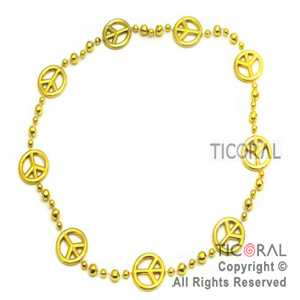 COLLAR HS5116-2 SIMBOLO PAZ ORO x 1