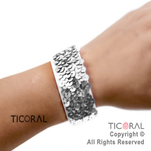 BRAZALETE HS6234-2 LENTEJUELAS PLATAx 1