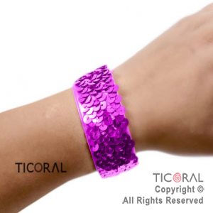 BRAZALETE HS6234-4 LENTEJUELAS FUCSIA x 1