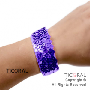 BRAZALETE HS6234-5 LENTEJUELAS VIOLETA x 1