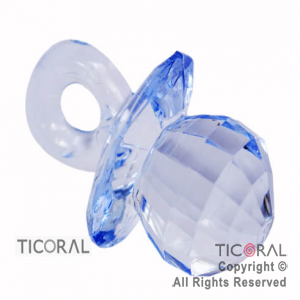 CHUPETE HS6134-2 CRISTAL CELESTE FACETADO 2.5cm x 1.5cm X12