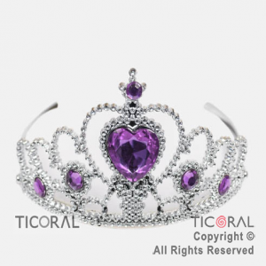 TIARA CON PIEDRA CORAZON LILA HS6098-3 x 1