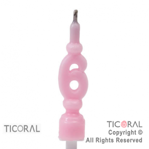VELA HS6386-2 NUMERO 6 ROSA EN BLISTER x 10