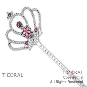 VARITA HS6373-2 CON DIAMANTE ROSA CORONA REINA x 1