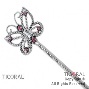 VARITA HS6374-2 CON DIAMANTE ROSA MARIPOSA x 1