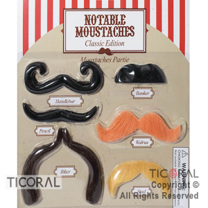 BIGOTE CLASICO LUJO HS6727-1 CON ADHESIVO X 6