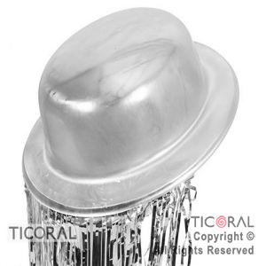 SOMB HS7030 BOMBIN METALIZADO PLATA CON FLECO TINSEL PLASTICO X 5
