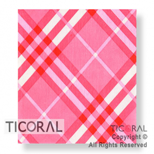 SERVILLETA 33X33CM DISEO RAYAS DIAGONAL ROSA Y BLANCO HS7391-3 x 20