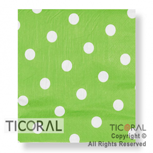 SERVILLETA 33X33CM LUNAR BLANCO FONDO VERDE MANZANA HS7394-1 x 20