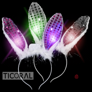 VINCHA CONEJO OREJA LUMINOSA CON LENTEJUELA COLORES SURTIDOS HS7929 X 1 VINCHA CONEJO OREJA LUMINOSA CON LENTEJUELA COLORES SURTIDOS HS7929 X 1