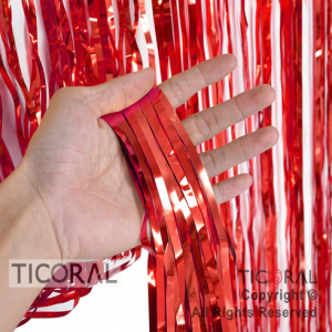 CORTINA METALIZADA (IP)  ROJA 2.2MT X 80CM x 1