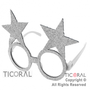 ANTEOJO GIBREADO CON ESTRELLA PLATEADO HS7659-1 X 1