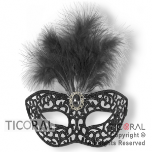 MASCARA ANTIFAZ VENECIANA GIBREADA PLUMA Y DIAMANTE NEGRO HS7898-5 x 1 MASCARA ANTIFAZ VENECIANA GIBREADA PLUMA Y DIAMANTE NEGRO HS7898-5 x 1