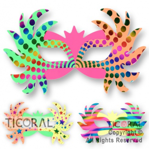 ANTIFAZ FLUO HOLOGRAFICO MULTICOLOR PICOS DE CARTON HS8293 X 12