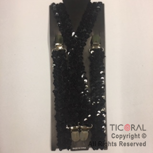 TIRADORES CON LENTEJUELAS METALIZADOS COLOR NEGRO HS7880-3 x 1