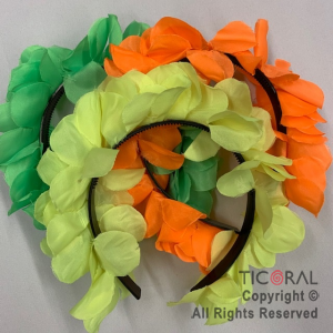 VINCHA HAWAIANA FLUO NEON VERDE AMARILLO Y NARANJA TELA HS8337 x 3 VINCHA HAWAIANA FLUO NEON VERDE AMARILLO Y NARANJA TELA HS8337 x 3