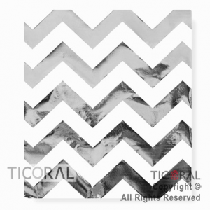 SERVILLETA 33x33CM BLANCO CHEVRON PLATA HS8968-4 x 20