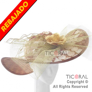 SOMB HS3076-3 CAPELINA C/CINTA MARRON Y BEIGE x 1