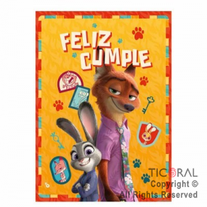ZOOTOPIA AFICHE FELIZ CUMPLE x 1