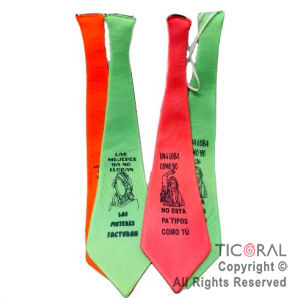 CORBATA FLUO SURTIDAS CON FRASES SHAKIRA x 10 UNIDADES