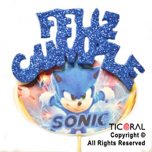 Cartel Goma Eva de Feliz Cumpleaños Sonic x1 - El Cotillonero