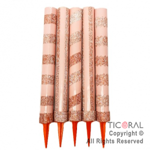 BENGALA A RAYAS CON BRILLO ROSA GOLD X 5