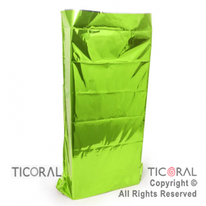 BOLSA METALIZADAS 50X70 P/COTILLON VERDE MANZANA x 10