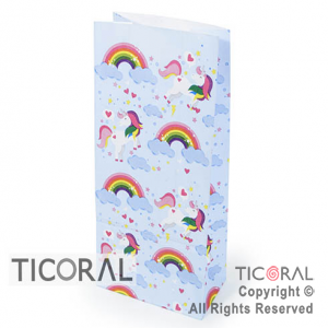 BOLSITA PAPEL UNICORNIO 12.5X24.5CM x 10