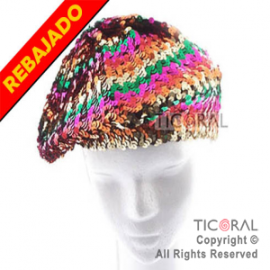 SOMB HS2461 BOINA LENTEJUELA MULTICOLOR x 1