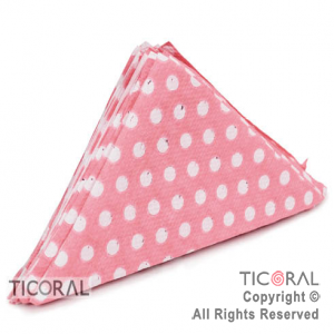 SERVILLETA 33X33 FANTASIA TRIANGULO ROSA VIEJO A LUNARES X 20