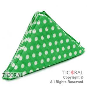 SERVILLETA 33X33 FANTASIA TRIANGULO VERDE A LUNARES X 20