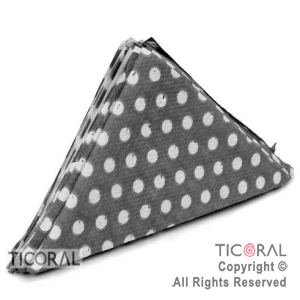 SERVILLETA 33X33 FANTASIA TRIANGULO NEGRO A LUNARES X 20