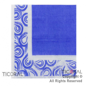 SERVILLETA 33X33 FONDO COLOR AZUL C/GUARDAS x 20