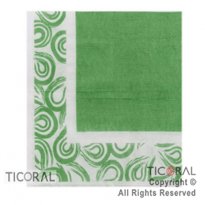 SERVILLETA 33X33 FONDO COLOR VERDE C/GUARDAS x 20