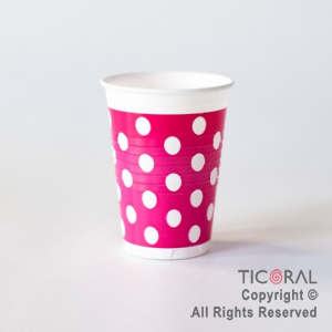VASO 180CC LUNARES FUCSIA x 3000 UNIDADES BELLA CUP