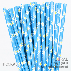 SORBETE POLIPAPEL CELESTE CON FLORES 10 X 25
