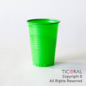 VASO 180CC LISO VERDE MANZANA x 3000 UNIDADES BELLA CUP