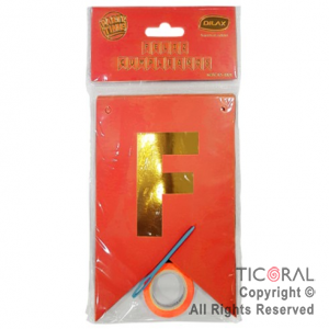 BANDERIN FELIZ CUMPLE LUJO DX ROJO CON STAMPING x 1