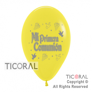 GLOBO S R12 FASHION 1C MI COMUNION AMARILLO x 50