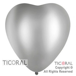 GLOBO S CON FORMA 16 SATIN PLATA x 50