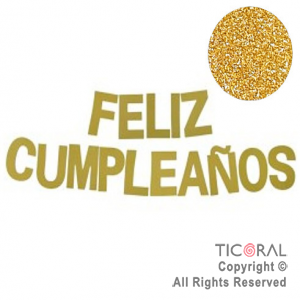 GUIRNALDA FRASE FELIZ CUMPLEAOS GIBREADA ROSA GOLD 15CM x 1