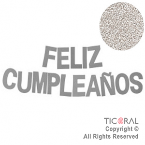 GUIRNALDA FRASE FELIZ CUMPLEAOS GIBREADA PLATA 15CM x 1