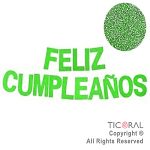 GUIRNALDA FRASE FELIZ CUMPLEAOS GIBREADA VERDE 15CM x 1