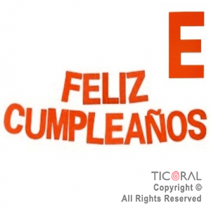 GUIRNALDA FRASE FELIZ CUMPLEAOS GIBREADA ROJO 15CM x 1