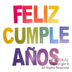 GUIRNALDA FRASE FELIZ CUMPLEAOS MULTICOLOR 15CM x 1