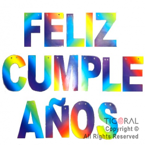 GUIRNALDA FRASE FELIZ CUMPLEAOS RAINBOW 15CM x 1