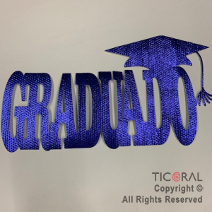 CARTEL DE GRADUADO ESPUMINA COLOR AZUL x 1